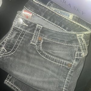 Grey true religions. Size 30. No rips or tears. Skinny grey with white stitching
